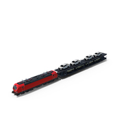 Rail Locomotive with Full Load of Vehicle Auto PNG & PSD Images