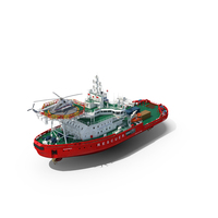 Rescue Operations Icebreaker Ship With Mi-8 Helicopter PNG & PSD Images