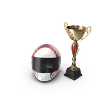 Racing Helmet And Trophy PNG & PSD Images