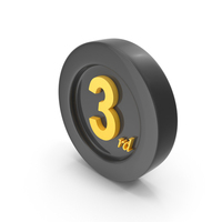 Coin Yellow Black White Third PNG & PSD Images
