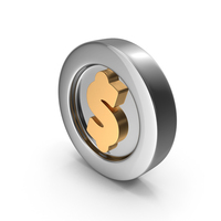 Dollar Gold Glass Money Coin PNG & PSD Images