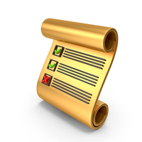 Gold Check List Wrong Right Tick PNG & PSD Images