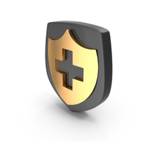 Golden Medical Plus Shield PNG & PSD Images