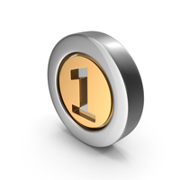 Number 1 Coin Gold Glass PNG & PSD Images
