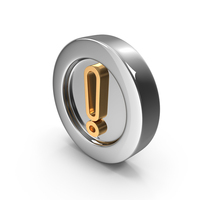Warning Exclamation Mark Gold Glass PNG & PSD Images