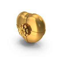 Valentine Love Heart Gift Box Icon Gold PNG & PSD Images