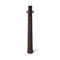 Old Industrial Brick Chimney With Staircase PNG & PSD Images