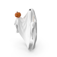 Floating Ghost With Jack O Lantern And Candle PNG & PSD Images