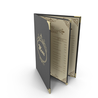 Hardcover Menu Binder Slightly Open PNG & PSD Images