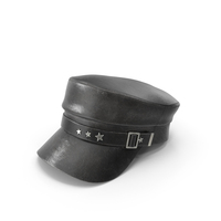 Baker Cap Leather Black PNG & PSD Images