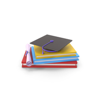 Graduation Books And Certificate With Graduation Cap Icon PNG & PSD Images