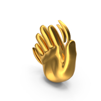 Hand Gesture Hello Gold PNG & PSD Images