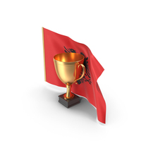 Albania Golden Trophy Flag PNG & PSD Images