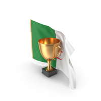 Algeria Golden Trophy Flag PNG & PSD Images