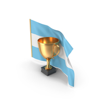 Argentina Golden Trophy Flag PNG & PSD Images