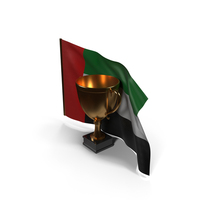 Arab Emirates Golden Trophy Flag PNG & PSD Images