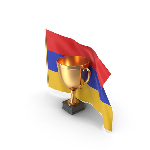 Armenia Golden Trophy Flag PNG & PSD Images