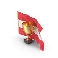 Austria Golden Trophy Flag PNG & PSD Images