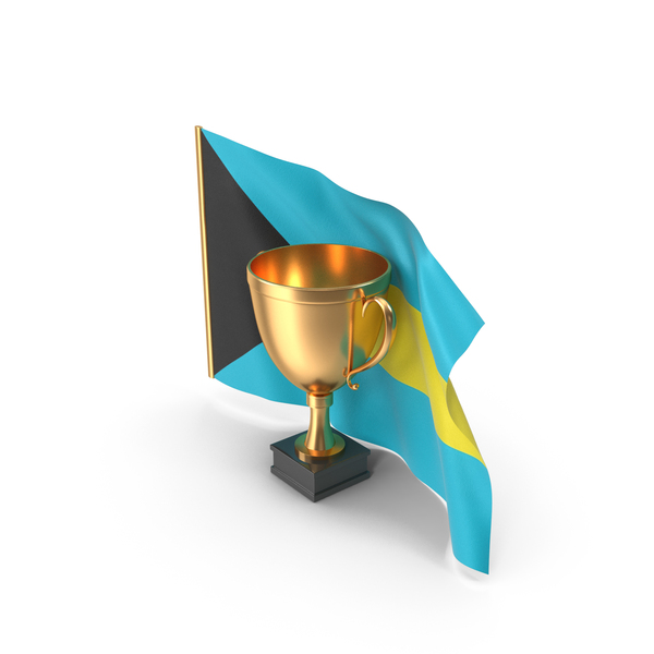 Bahamas Golden Trophy Flag PNG & PSD Images