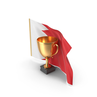 Bahrain Golden Trophy Flag PNG & PSD Images