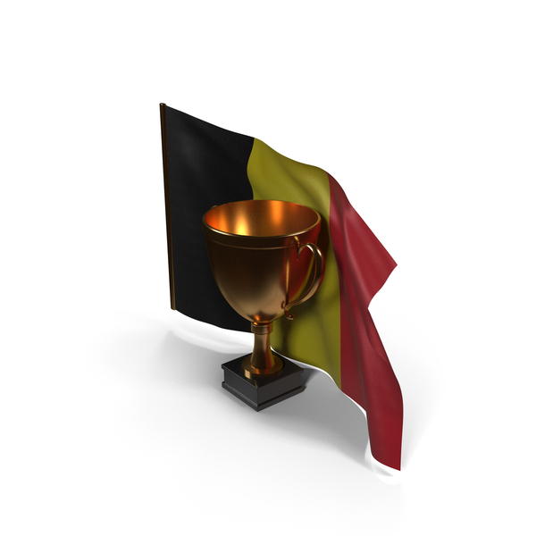 Belgium Golden Trophy Flag PNG & PSD Images
