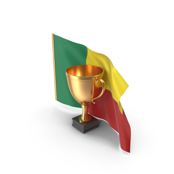 Benin Golden Trophy Flag PNG & PSD Images