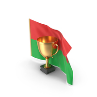 Burkina Golden Trophy Flag PNG & PSD Images