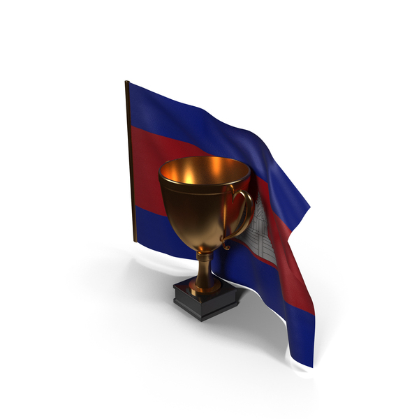 Cambodia Golden Trophy Flag PNG & PSD Images