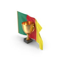 Cameroon Golden Trophy Flag PNG & PSD Images