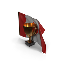 Canada Golden Trophy Flag PNG & PSD Images