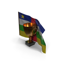 Central African Republic Golden Trophy Flag PNG & PSD Images