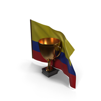 Colombia Golden Trophy Flag PNG & PSD Images