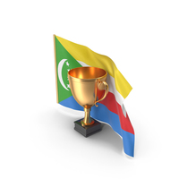 Comoros Golden Trophy Flag PNG & PSD Images