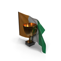 Cote dIvoire Golden Trophy Flag PNG & PSD Images