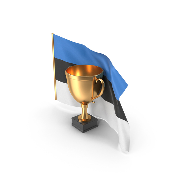 Estonia Golden Trophy Flag PNG & PSD Images