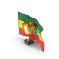 Ethiopia Golden Trophy Flag PNG & PSD Images