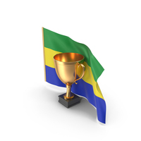 Gabon Golden Trophy Flag PNG & PSD Images