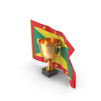 Grenada Golden Trophy Flag PNG & PSD Images