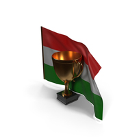 Hungary Golden Trophy Flag PNG & PSD Images