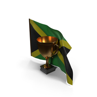 Jamaica Golden Trophy Flag PNG & PSD Images