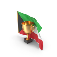 Kuwait Golden Trophy Flag PNG & PSD Images