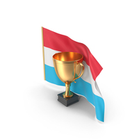 Luxembourg Golden Trophy Flag PNG & PSD Images