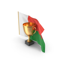 Madagascar Golden Trophy Flag PNG & PSD Images