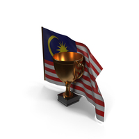 Malaysia Golden Trophy Flag PNG & PSD Images
