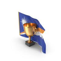 Marshall Islands Golden Trophy Flag PNG & PSD Images