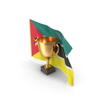 Mozambique Golden Trophy Flag PNG & PSD Images