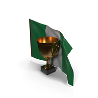 Nigeria Golden Trophy Flag PNG & PSD Images