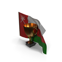 Oman Golden Trophy Flag PNG & PSD Images