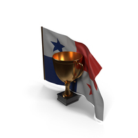 Panama Golden Trophy Flag PNG & PSD Images