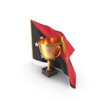 Papua New Guinea Golden Trophy Flag PNG & PSD Images